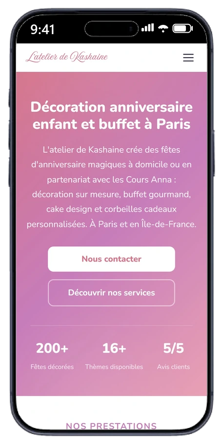 L'Atelier de Kashaine — version mobile