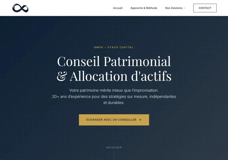 Site de BMPA réalisé par Sharp Articles — version ordinateur