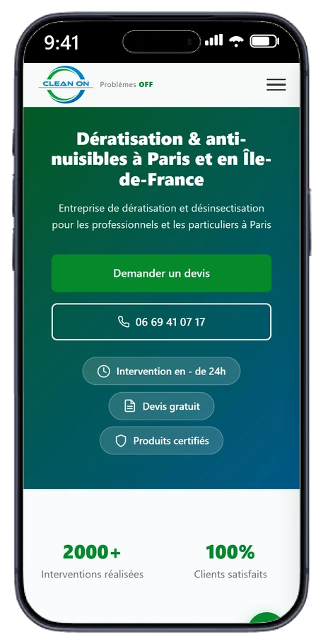 Clean On — version mobile