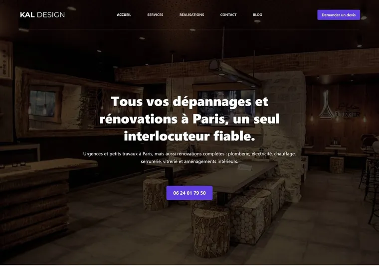 Site de Kal Design réalisé par Sharp Articles — version ordinateur