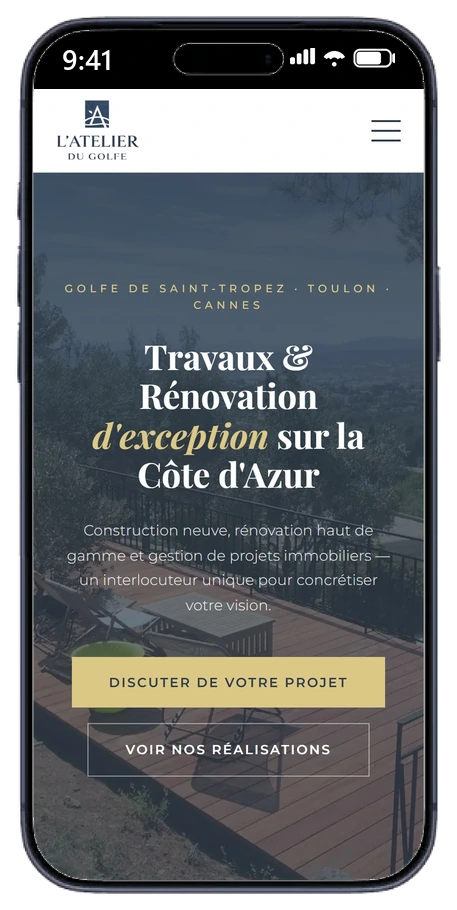 L'Atelier du Golfe — version mobile